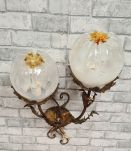 applique fleural vintage métal doré design italien 1960 mura