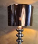 lampe a boules chromé type barbier deluxe  1980 abat jour st