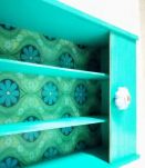 étagère murale, bois bleu, vintage, pharmacie