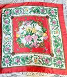 Foulard polyester décor floral 