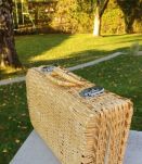 Valisette pique-nique en osier et rotin