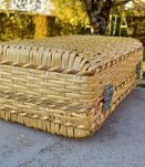 Valisette pique-nique en osier et rotin