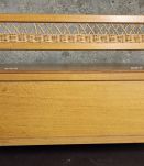 Coffre-banc en bois et rotin des années 60-70