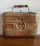 Boîte chaufferette vintage en laiton 