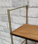 etagere  1960 vintage  , string, bois et metal  doré  55x58