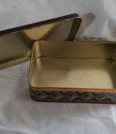 boite metal tres ancienne enfant chat et chien serigraphie 