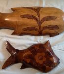 2 POISSONS BOIS Sculptés pour vos amuses-Gueules