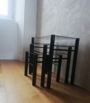 Tables gigognes en verre Yves Boutboul