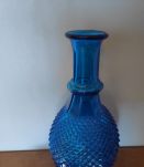 carafe bleue pointes de diamant avec bouchon d'origine