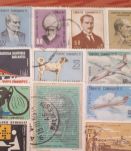 Planche de timbres turcs oblitérés années 60