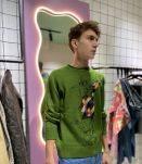 JC DE CASTELBAJAC - PULL CARTOON EN LAINE MERINOS