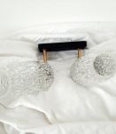 Applique murale double métal noir et doré avec flûte de lust