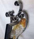 Applique vintage en verre et fer forgé / Luminaire déco