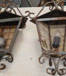 2 lanternes  mural   fer forgé style 1920  dans leur jus 40x