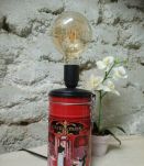 Lampe à poser déco récup' upcycling "Café de Paris"