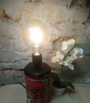 Lampe à poser déco récup' upcycling "Café de Paris"