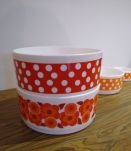 Saladier arcopal Polka rouge grand bol en verre rouge à pois