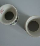 2 anciens coquetiers "diabolo" céramique et Porcelaine