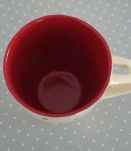 6 Mugs vintage en céramique à pois rouges