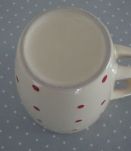 6 Mugs vintage en céramique à pois rouges