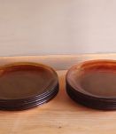 Set de 6 assiettes en verre ambrés