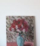 Huile sur toile bouquet d’œillets