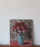 Huile sur toile bouquet d’œillets