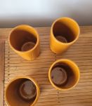 4  gobelets anciens en terre cuite vernissé