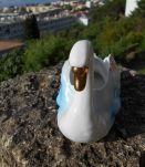 CYGNE BLANC PORCELAINE DE SAXE IMPECCABLE DORE OR FIN