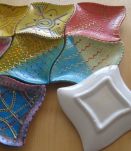 9 Mini coupelles en porcelaine peinte main décor unique  