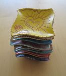 9 Mini coupelles en porcelaine peinte main décor unique  