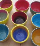 9 mini bols  en porcelaine peinte main décor unique 