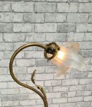 grande lampe rocaille bronze et laiton  art nouveau tulipe f