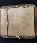 miroir ancien en bois noir et doré