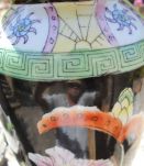 VASE ART NOUVEAU ART DECO NOIR FLEURS TBE