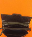 Beau sac en cuir LANCEL bleu marine 1950