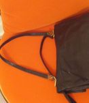 Beau sac en cuir LANCEL bleu marine 1950