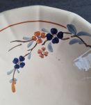 Plat en faïence de Sarreguemines diam 29cm décor floral