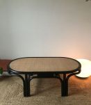 Table basse vintage en rotin