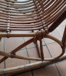 Rocking chair 70's bambou et osier