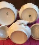 Service à thé en porcelaine de Limoges à décor floral