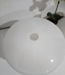 Lot de 2 globes opalines de suspension, luminaire vintage