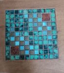 Table basse teck déco faience