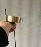 Suspension globe en verre et support métal doré 