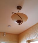 Suspension verre et bois