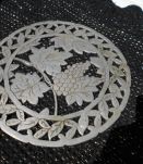 DESSOUS DE PLAT ART NOUVEAU LAITON ARGENTE TBE VINTAGE RETRE