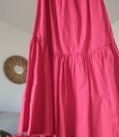 Robe longue bustier dos nu à smocks 100% coton taille M/38