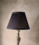 grande lampe bronze de style rocaille de luxe  et abat jour 