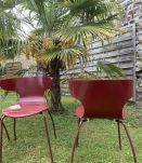 LOT DE 4 CHAISES VINTAGE style "HERMAN"