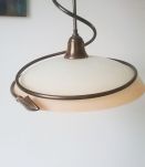 Suspension ronde en verre et laiton Made In France